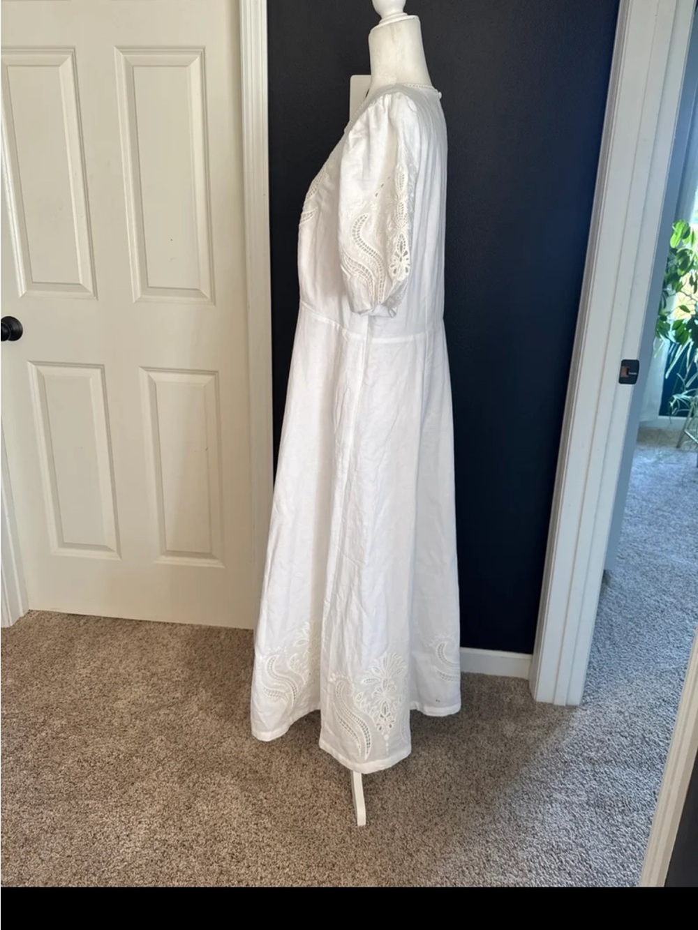 BODEN Empire Broderie Tea Dress in White size 14 - Picture 9 of 12